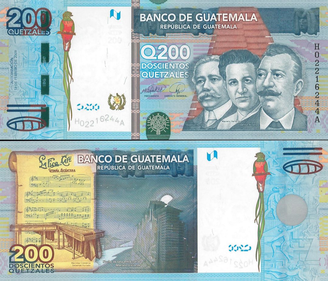 Guatemala - 200 Guatemalan Quetzales - P-120 - 2009 dated Foreign Paper Money
