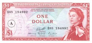 East Caribbean States - 1 Dollar - P-13g - 1965 dated Foreign Paper Money