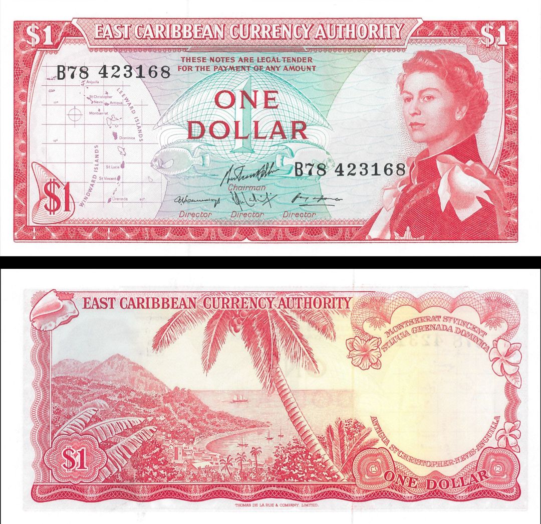 East Caribbean States - 1 Dollar - P-13f - 1965 dated Foreign Paper Money