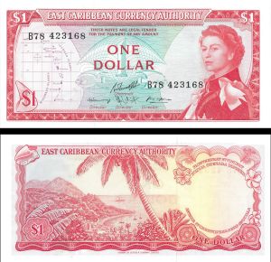 East Caribbean States - 1 Dollar - P-13f - 1965 dated Foreign Paper Money