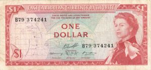 East Caribbean States - 1 Dollar - P-13f - 1965 dated Foreign Paper Money