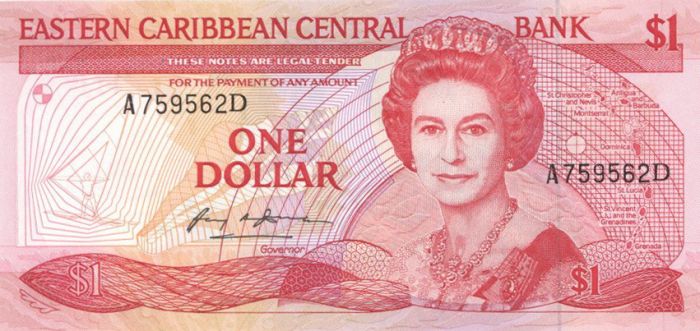East Caribbean States - 1 Dollar - P-17d - 1985-88 dated Foreign Paper Money