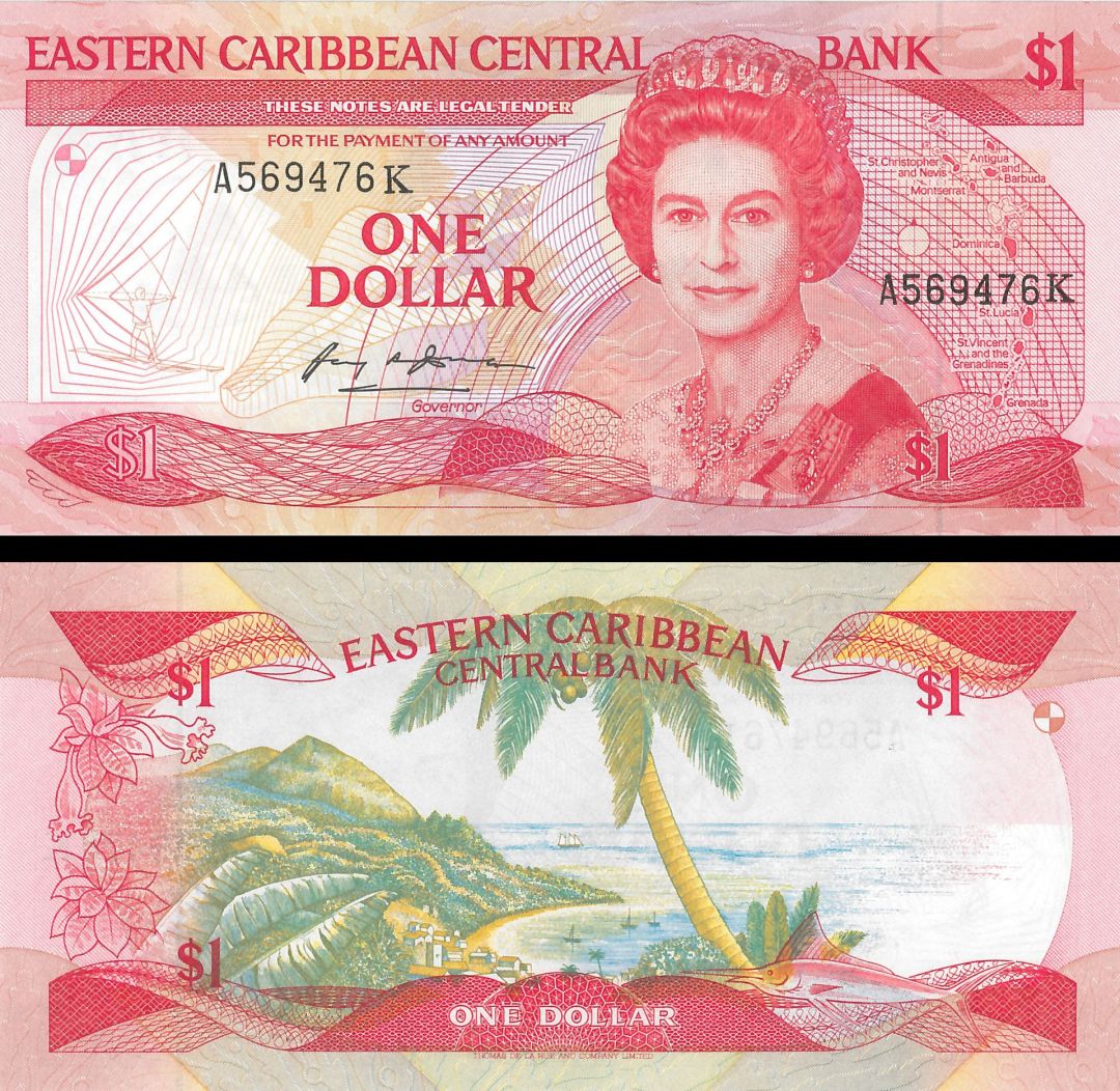 East Caribbean States - 1 Dollar - P-17k - 1985-88 dated Foreign Paper Money