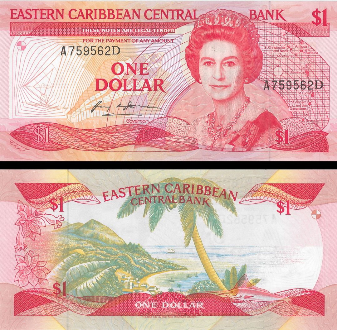 East Caribbean States - 1 Dollar - P-17d - 1985-88 dated Foreign Paper Money