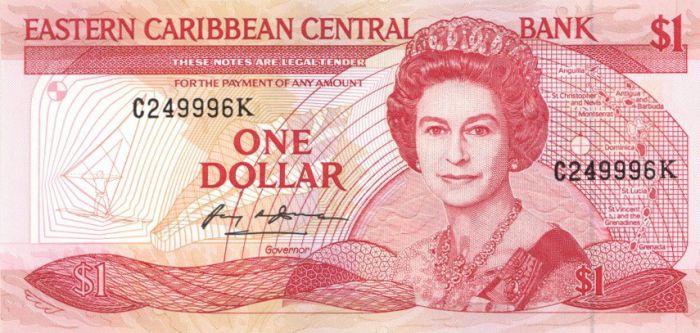 East Caribbean States - 1 Dollar - P-21k - 1988-89 dated Foreign Paper Money