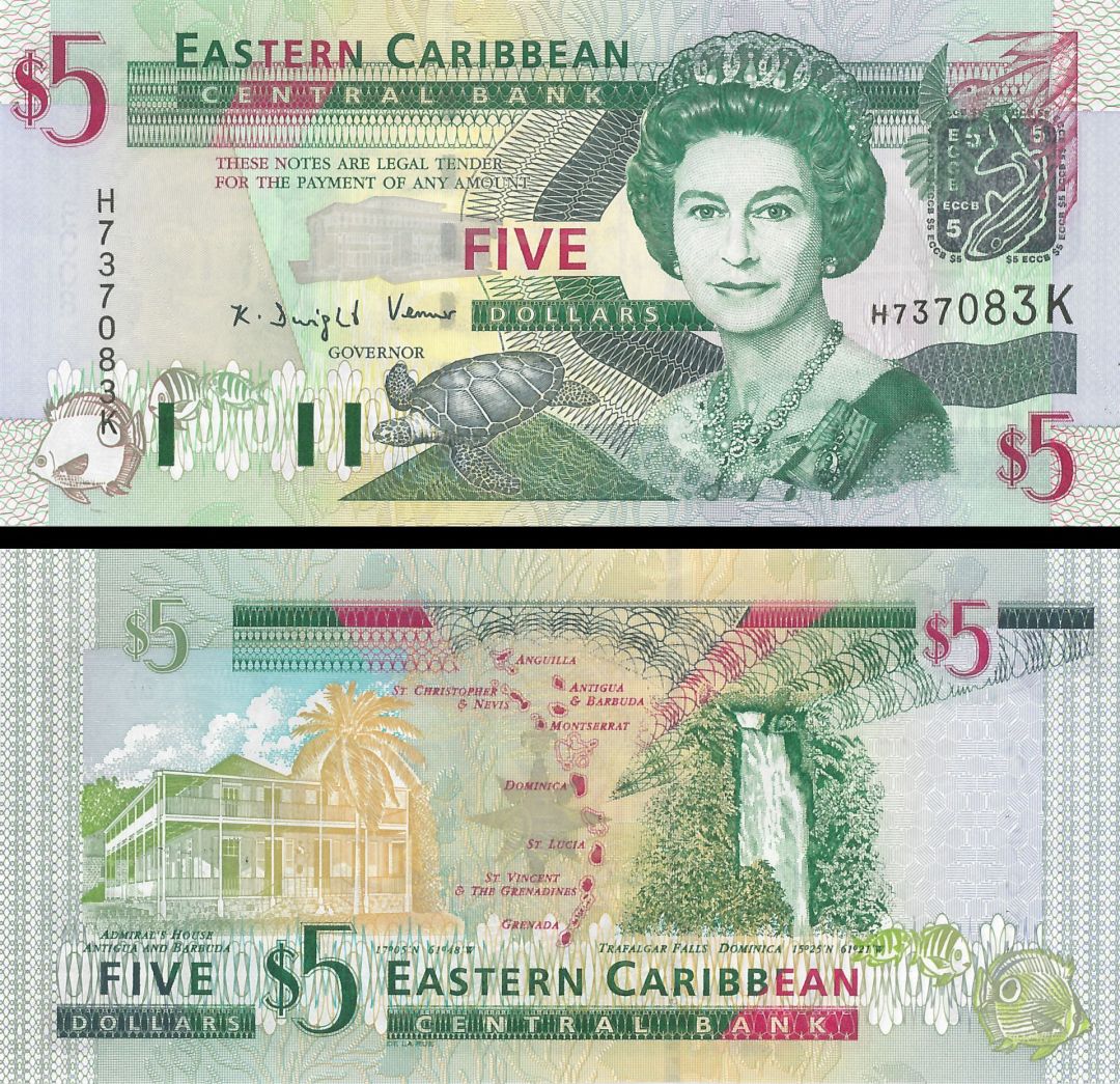 East Caribbean States - 5 Dollar - P-42k - ND 20003 dated Foreign Paper Money