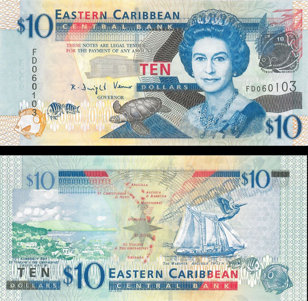 East Caribbean States - 10 Dollars - P-48 - 2008 dated Foreign Paper Money