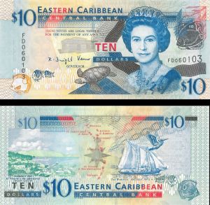 East Caribbean States - 10 Dollars - P-48 - 2008 dated Foreign Paper Money