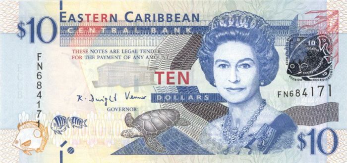 East Caribbean States - 10 Dollars - P-111 - 2012 dated Foreign Paper Money