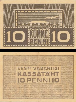 Estonia - 10 Penni - P-40b - dated 1919 Foreign Paper Money