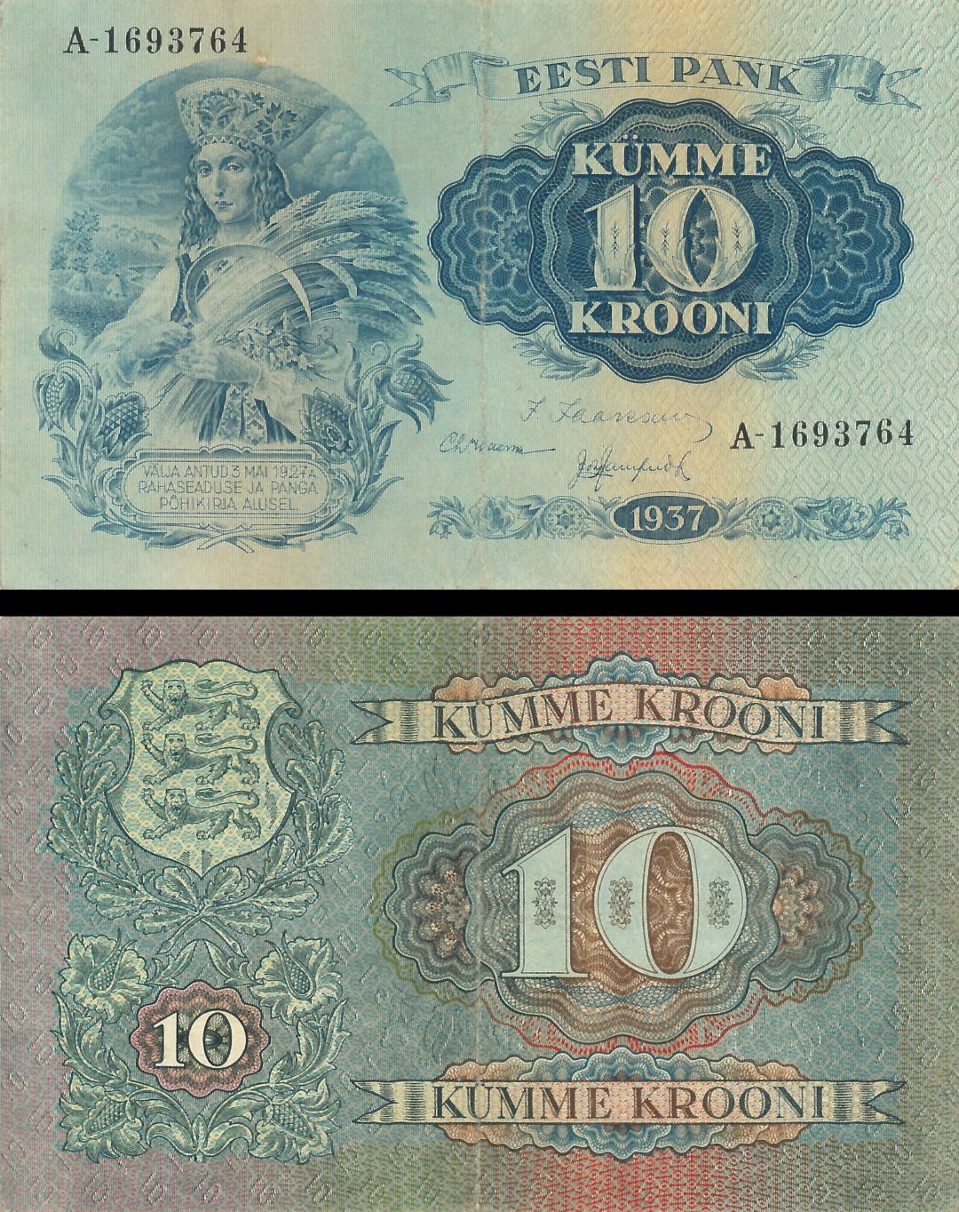 Estonia - 10 Krooni - P-63a - dated 1928- Foreign Paper Money