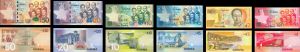 Ghana - Set of 6 Notes - 50, 20, 10, 5, 2, 1 Cedis - 2014-2015 dated Foreign Paper Money