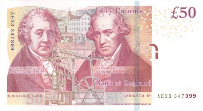 Great Britain - 50 Pounds - P-383b - 2010 dated Foreign Paper Money