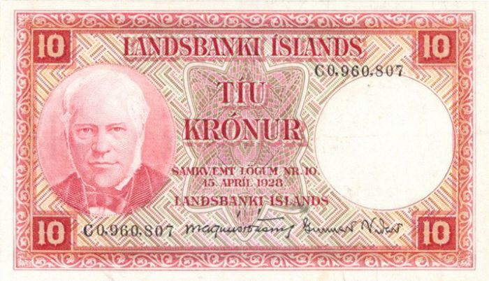 Iceland - 10 Kronur - P-33b - 1928 dated Foreign Paper Money