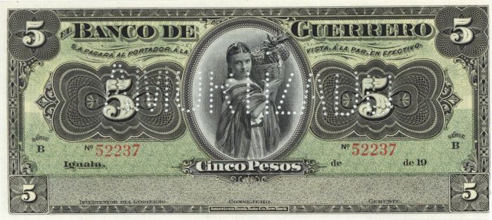 Mexico - 5 Pesos - P-S298c - Foreign Paper Money