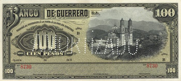 Mexico - Specimen - Foreign Paper Money