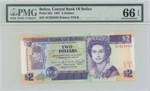 Belize - P-52b PMG Grade 66 - Foreign Paper Money