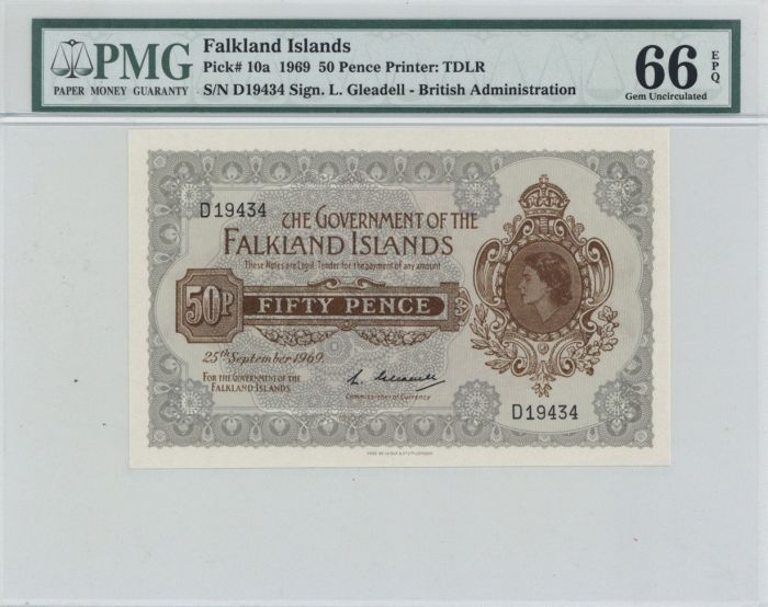 Falkland Islands - P-10a PMG Grade 66 - Foreign Paper Money