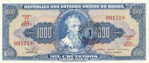 Brazil - P-187b - 1 Cruzeiro Novo on 100 Cruzeiros - Foreign Paper Money