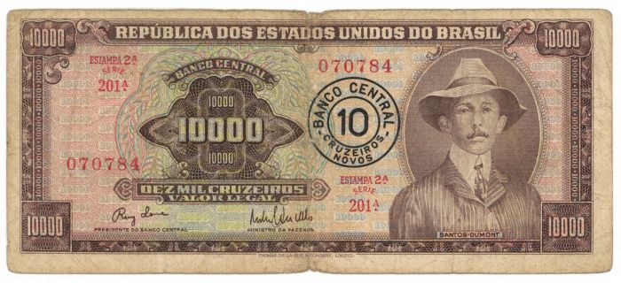 Brazil - 10 Cruzeiros Novos on 10,000 Cruzeiros - P-190a - Foreign Paper Money