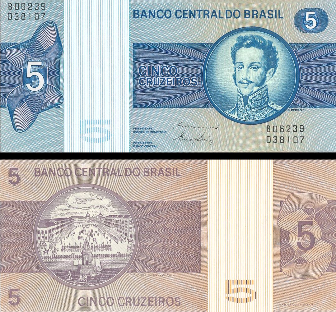 Brazil - 5 Cruzeiros - P-192d - 1979 dated Foreign Paper Money