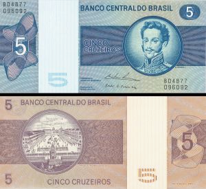 Brazil - 5 Cruzeiros - P-192c - 1974 dated Foreign Paper Money