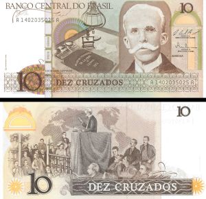 Brazil - 10 Cruzeiros - P-203a - 1984 dated Foreign Paper Money
