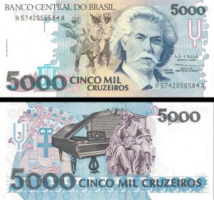 Brazil - 5,000 Cruzeiros - P-232c - 1993 dated Foreign Paper Money