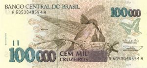 Brazil - P-235b - 100,000 Cruzeiros - Foreign Paper Money