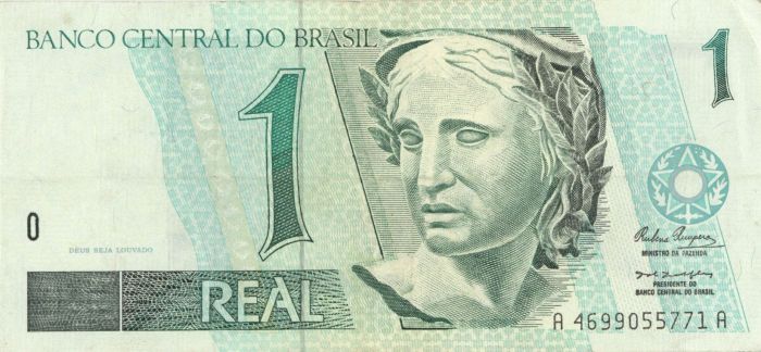 Brazil - 1 Brazilian Real - P-243c - 1994-1997 dated Foreign Paper Money