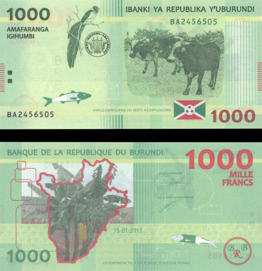 Burundi - 1,000 Francs - P-51 - 2015 dated Foreign Paper Money