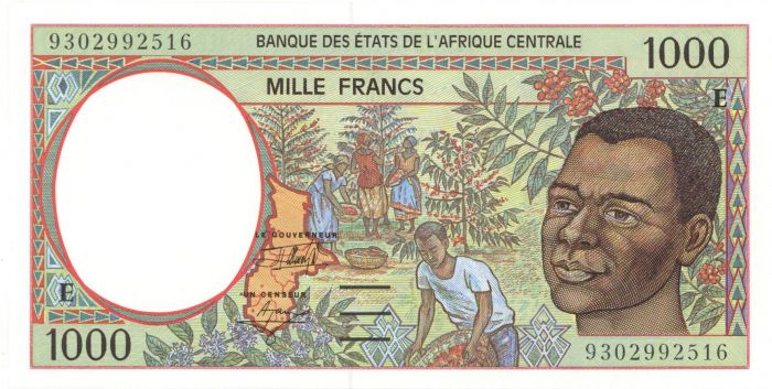 Central African States - 1,000 Francs - P-102Ca - 1993 dated Foreign Paper Money