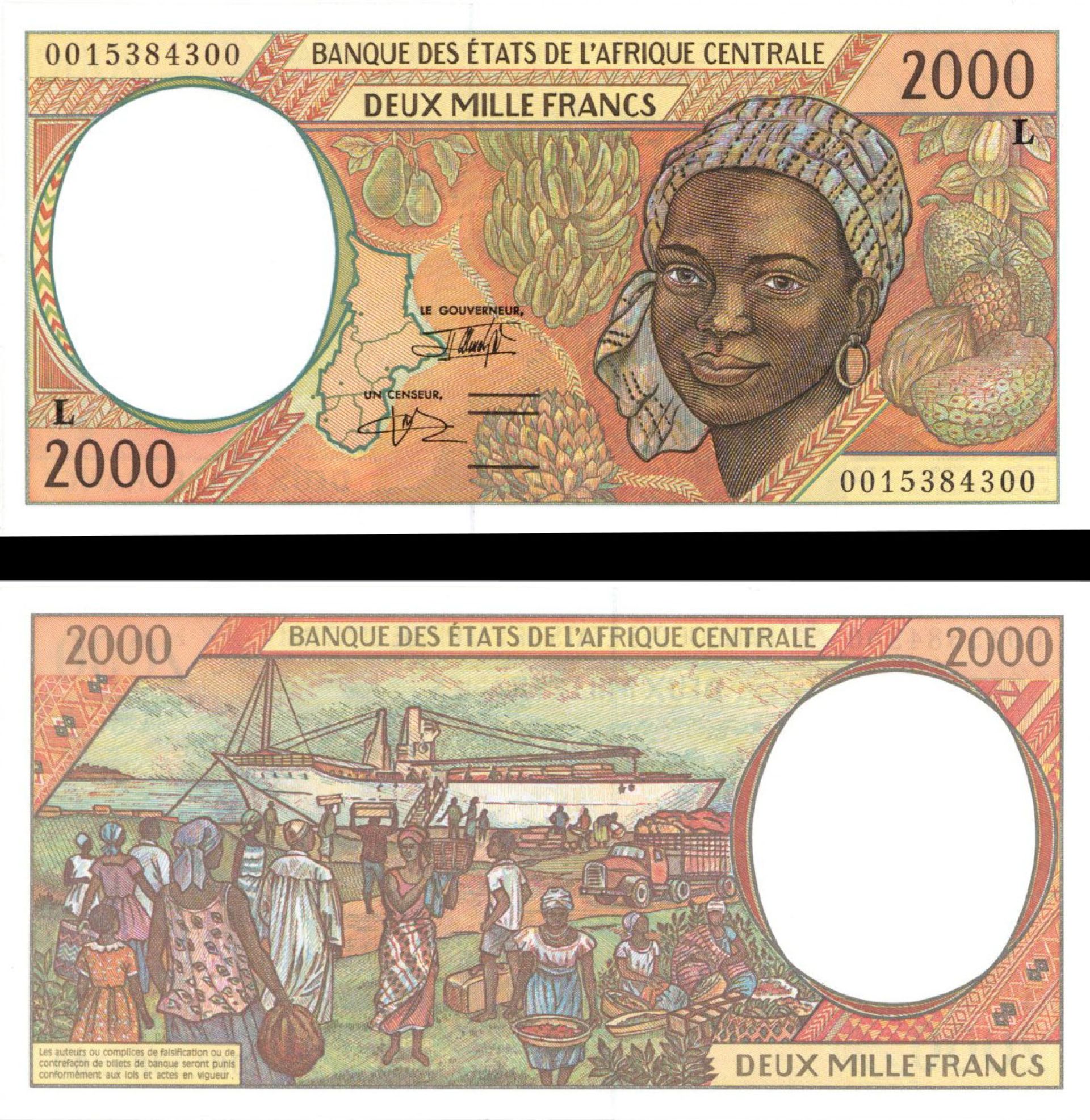 Central African States - 2,000 Francs - P-403Lg - 2,000 Francs - Foreign Paper Money