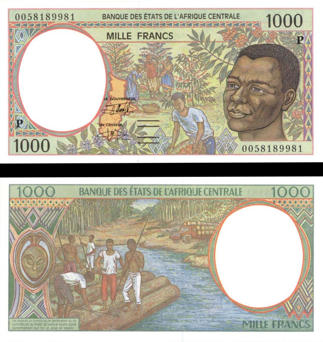 Central African States - 1,000 Francs - P-602Pg - 1993-2000 dated Foreign Paper Money