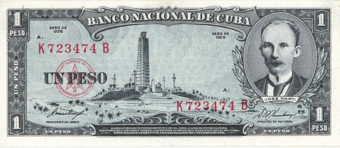 Cuba - 1 Cuban Peso - P-87c - Foreign Paper Money