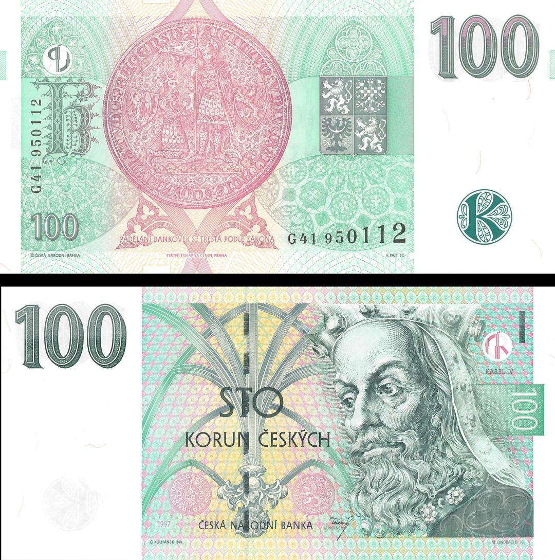 Czech Republic - 100 Korun - P-18 - 1997 dated Foreign Paper Money