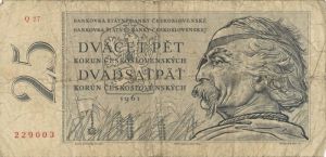 Czechoslovakia - 25 Czechoslovak Koruna - P-89b - Foreign Paper Money