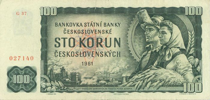 Czechoslovakia - 100 Kprun - P-91c - 1961 dated Foreign Paper Money