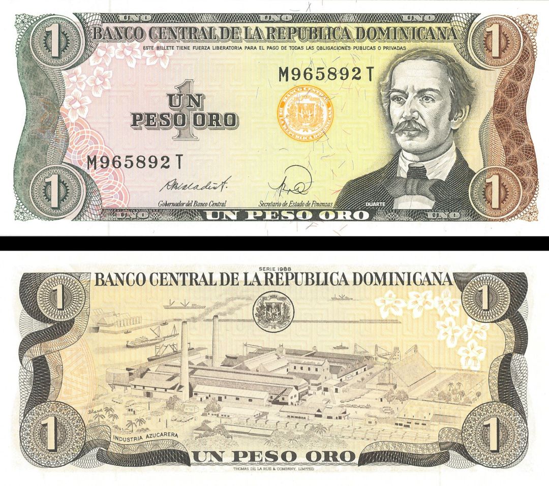Dominican Republic - 1 Peso Oro - P-126c - 1988 dated Foreign Paper Money