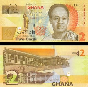 Ghana - 2 Ghanian Cedis - P-37Ab - 2013 dated Foreign Paper Money