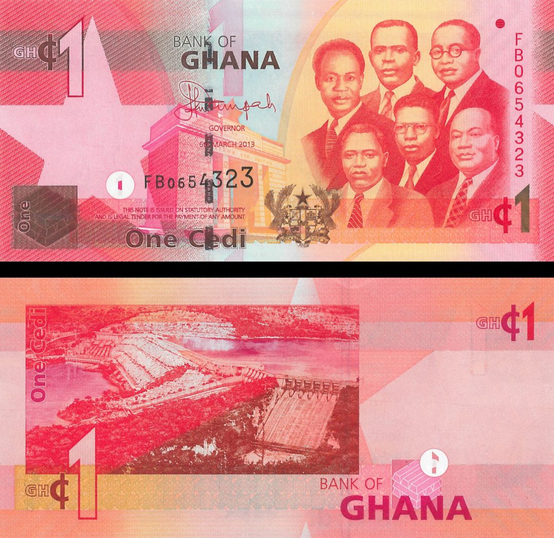 Ghana - 1 Ghanaian Cedi - P-37d - 2013 dated Foreign Paper Money