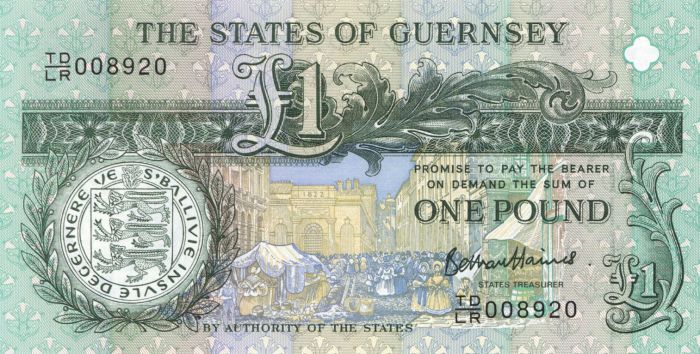 Guernsey - 1 Pound - P-62 - 2012 dated Foreign Paper Money