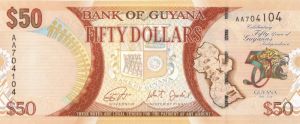 Guyana - 50 Guyanese Dollars - P-41 - 2016 dated Foreign Paper Money