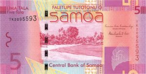 Samoa - 5 Tala - P-38b - 2012 dated Foreign Paper Money