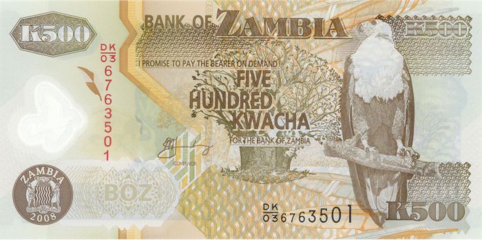 Zambia - P-43f - 500 Kwacha - Foreign Paper Money