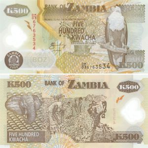 Zambia - P-43f - 500 Kwacha - 2008 dated Polymer Foreign Paper Money