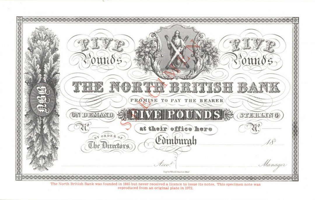 Scotland Douglas 5 Specimen -  Foreign Paper Money