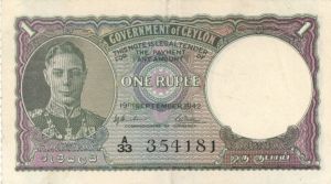 Ceylon - 1 Rupee - P-34 - 1949 Dated  Foreign Paper Money