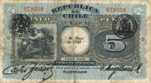 Chile - 5 Pesos - P-60 -  Foreign Paper Money