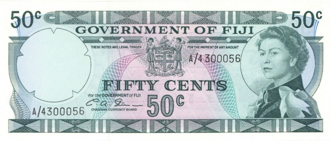 Fiji - Fifty Cents - P-64b -  dated ND 1971 - Foreign Paper Money